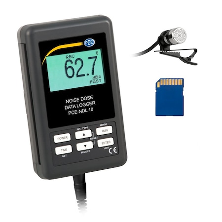 Pce Instruments Data-Logging Decibel Meter, Measuring range: SPL: Auto 30 to 130 dB PCE-NDL 10
